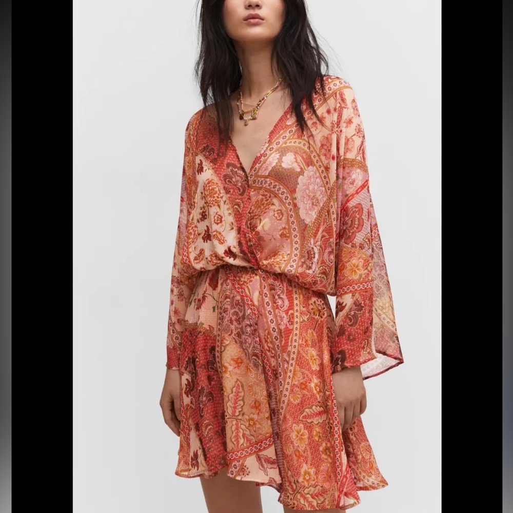 Mango Multicolor Sheer Dress